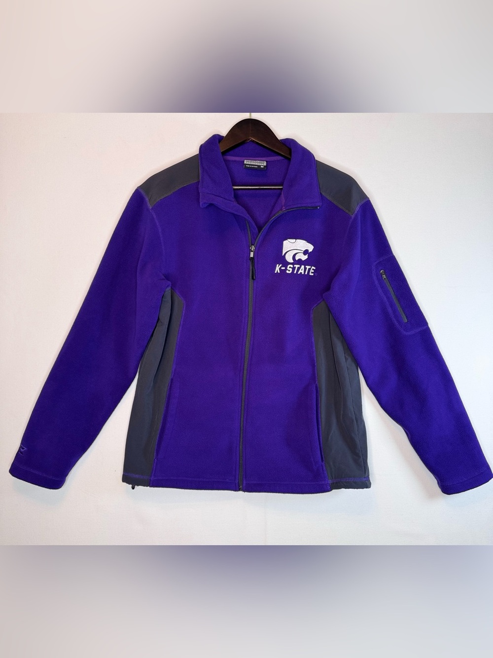Colosseum Athletics KSU Wildcats Full Zip Fleece Jacket men's size Med purple